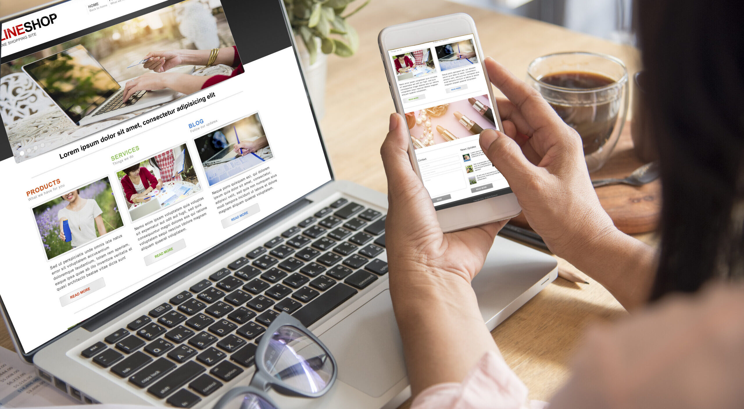 Online,Shopping,Website,On,Laptop.,Easy,E-commerce,Website,Shop,By Anonymous Person on Computer